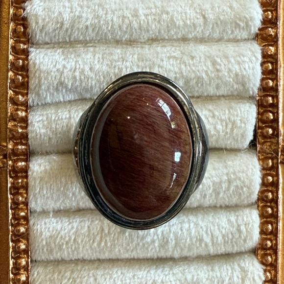 BADAVICI 925 Sterling Silver Vintage Real Rutilated Quartz Ring Size 7 - Picture 7 of 7